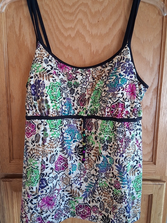 Source Unknown Other - Women Swim Floral Print Spaghetti Strap Tank Top in Multicolor 2XL